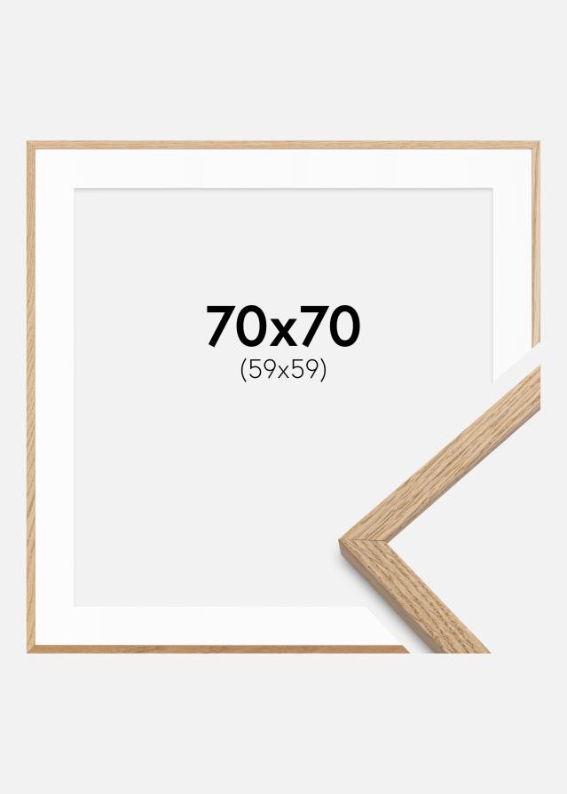 Ram med passepartou Frame Oslo Oak 70x70 cm - Picture Mount White 60x60 cm