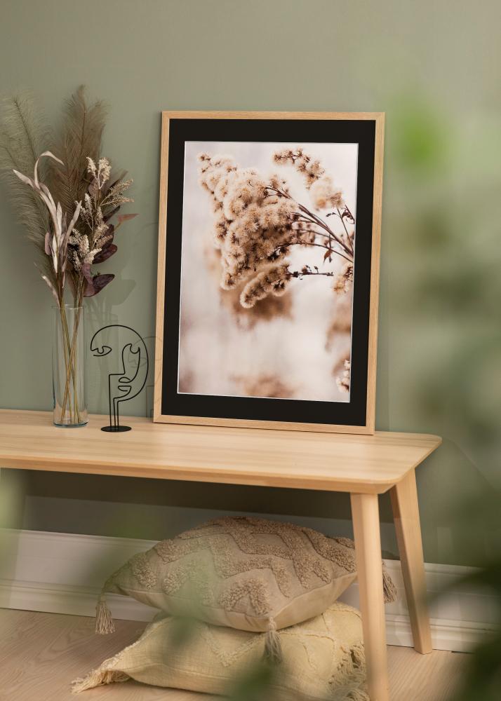 Ram med passepartou Frame Stilren Oak 20x30 cm - Picture Mount Black 15x21 cm