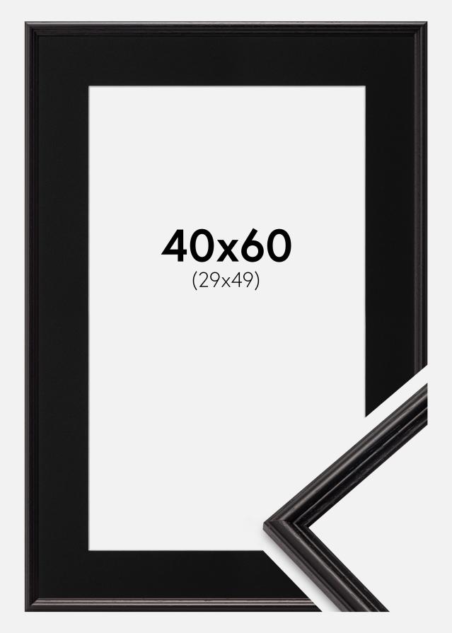 Ram med passepartou Frame Horndal Black 40x60 cm - Picture Mount Black 30x50 cm