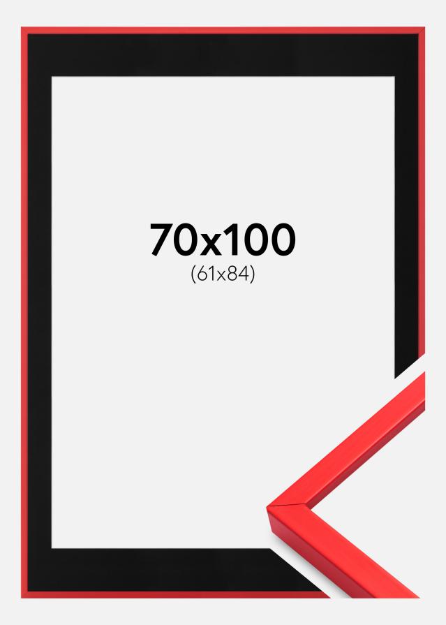 Ram med passepartou Frame E-Line Red 70x100 cm - Picture Mount Black 62x85 cm