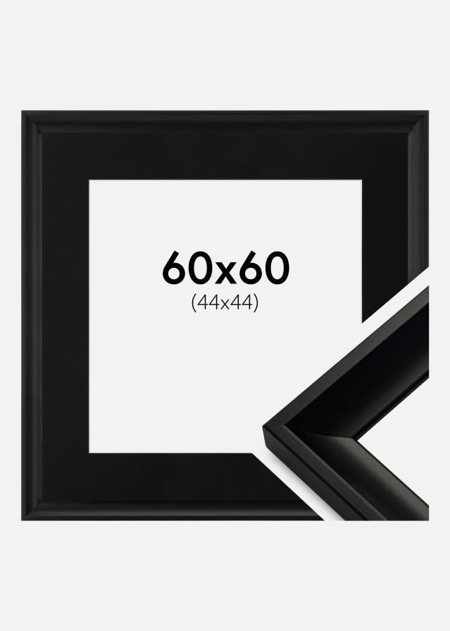 Ram med passepartou Frame Öjaren Black 60x60 cm - Picture Mount Black 45x45 cm