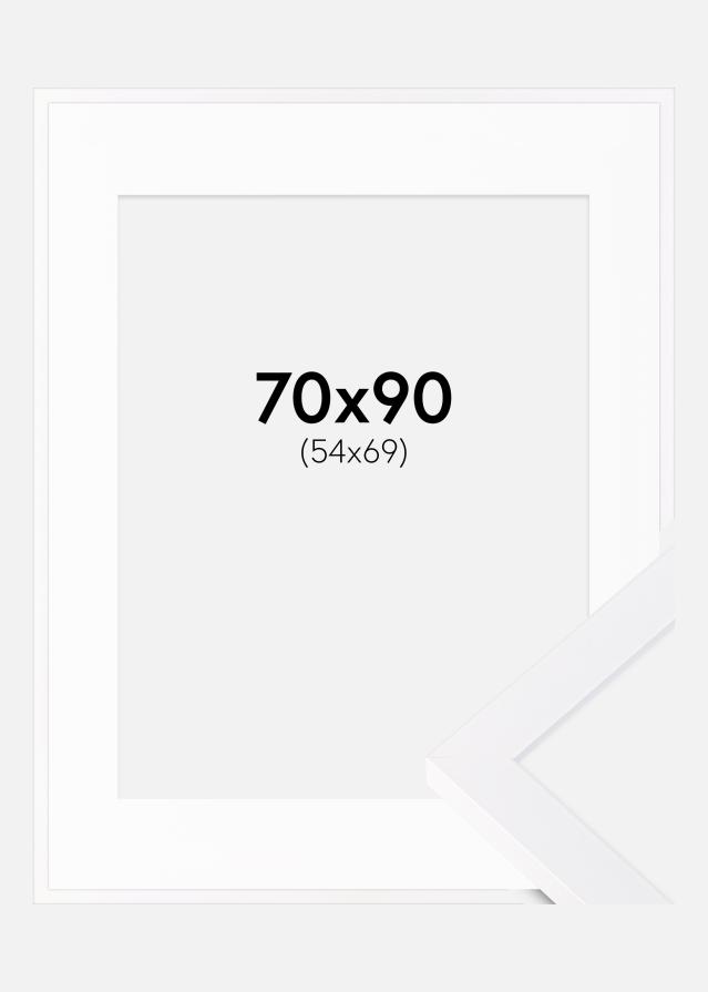Ram med passepartou Frame Selection White 70x90 cm - Picture Mount White 55x70 cm