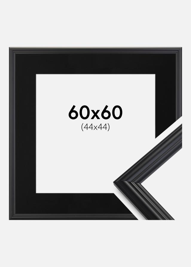 Ram med passepartou Frame Siljan Black 60x60 cm - Picture Mount Black 45x45 cm