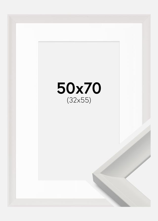 Ram med passepartou Frame Öjaren White 50x70 cm - Picture Mount White 33x56 cm