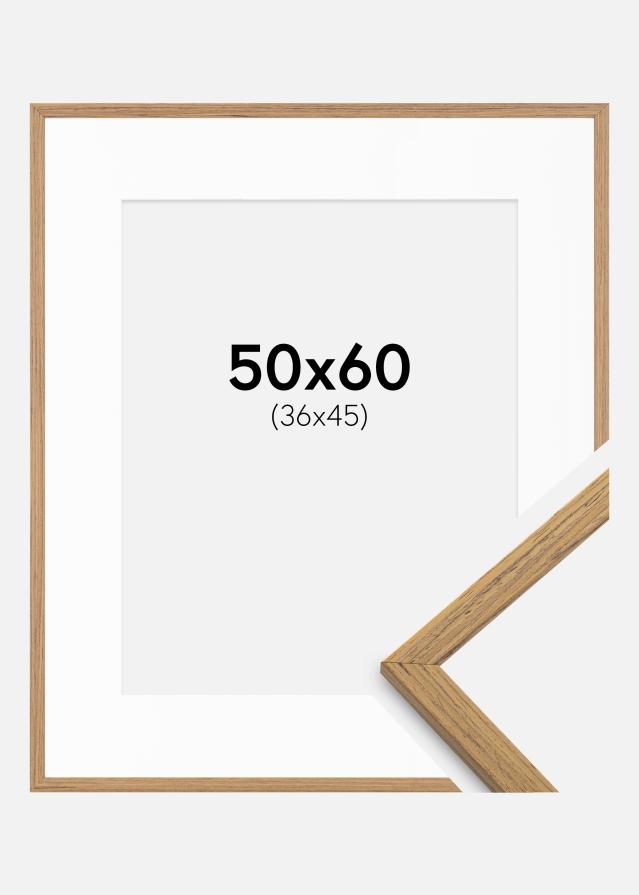 Ram med passepartou Frame Edsbyn Teak 50x60 cm - Picture Mount White 37x46 cm