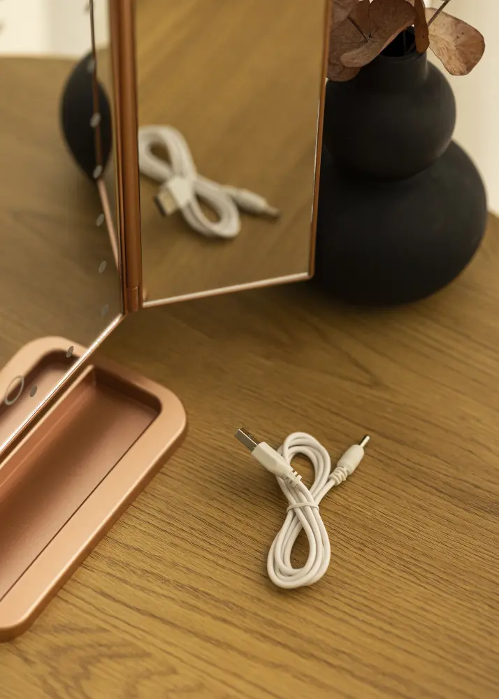 KAILA KAILA Make-up Mirror Tri-Fold Magnifying Rose Gold 30x20 cm