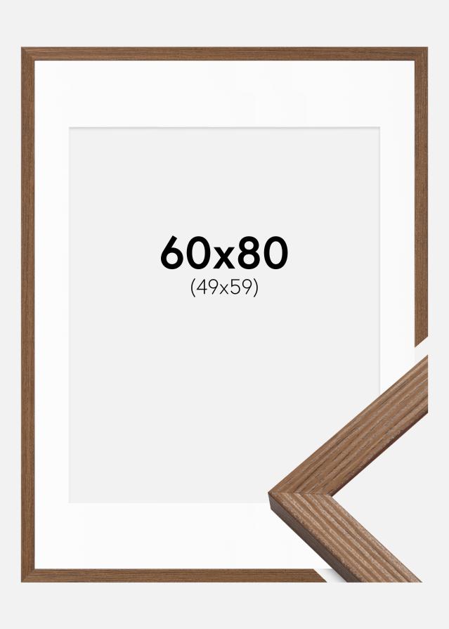 Ram med passepartou Frame Fiorito Dark Oak 60x80 cm - Picture Mount White 50x60 cm