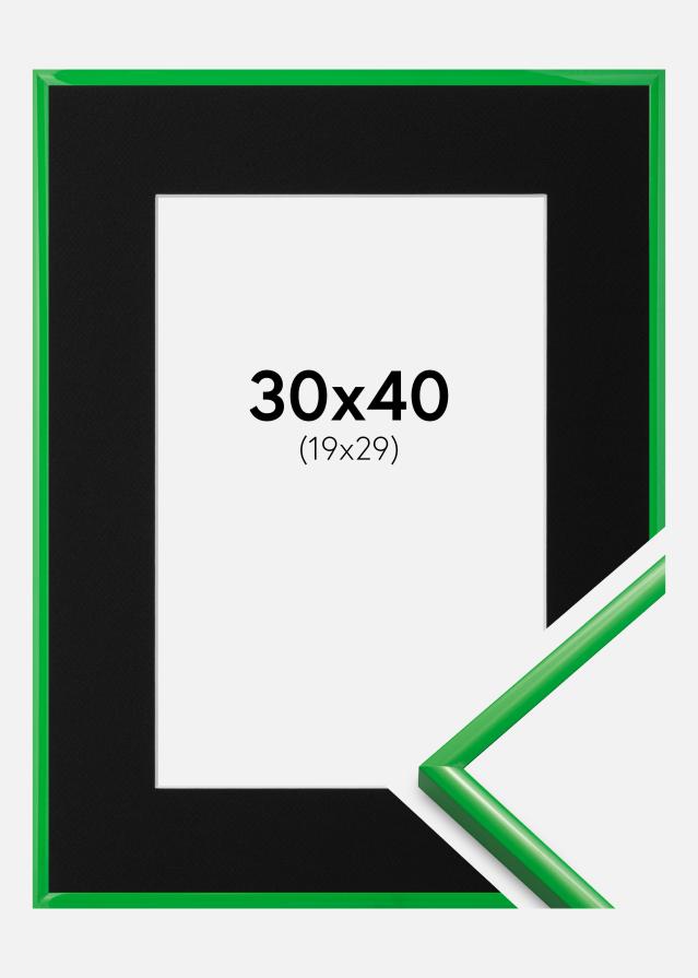 Ram med passepartou Frame New Lifestyle Grass Green 30x40 cm - Picture Mount Black 20x30 cm