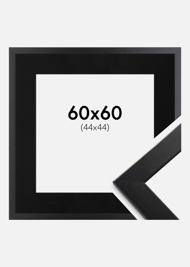Ram med passepartou Frame Trendline Black 60x60 cm - Picture Mount Black 45x45 cm