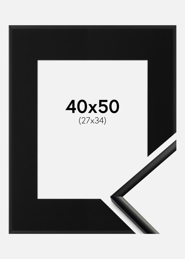 Ram med passepartou Frame New Lifestyle Matt Black 40x50 cm - Picture Mount Black 28x35 cm