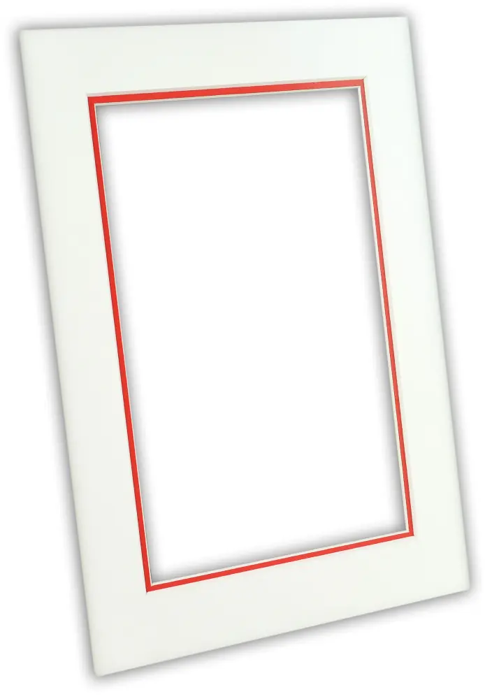 Egen tillverkning - Passepartouter Mount two layers - White/Red