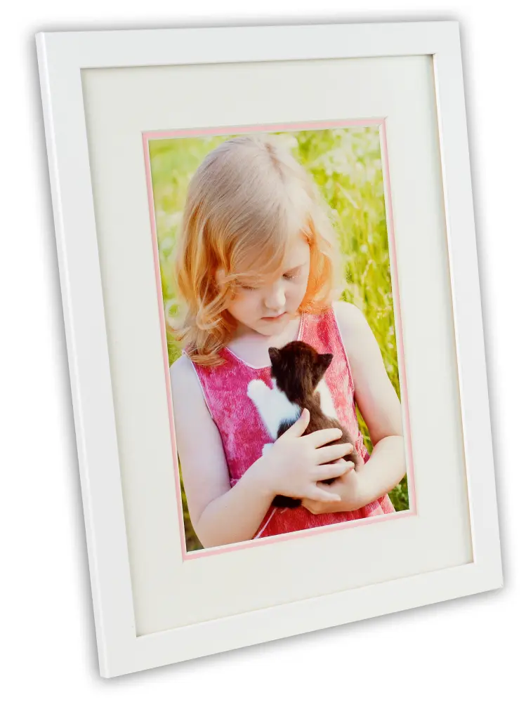 Egen tillverkning - Passepartouter Mount two layers - White/Light Pink