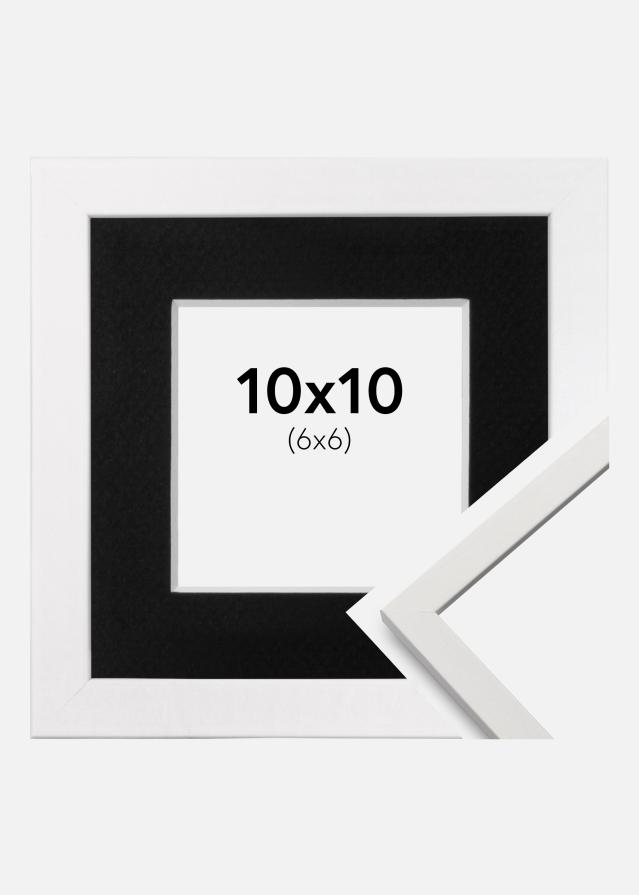 Ram med passepartou Frame Edsbyn White 10x10 cm - Picture Mount Black 7x7 cm