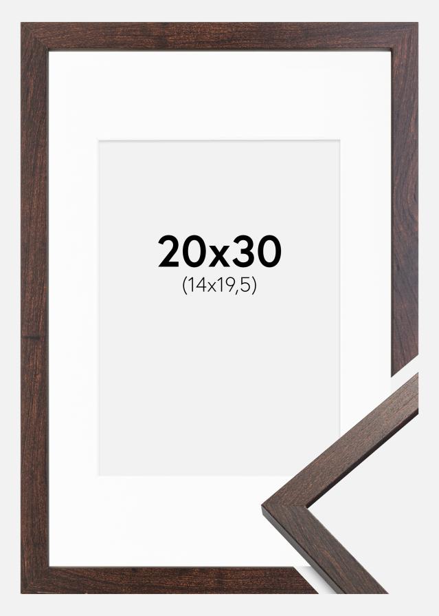 Ram med passepartou Frame Trendy Walnut 20x30 cm - Picture Mount White 15x21 cm (A5)
