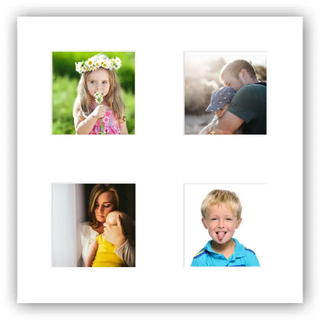 Galleri 1 Mount White 25x25 cm - Collage 4 Pictures (9x9 cm)