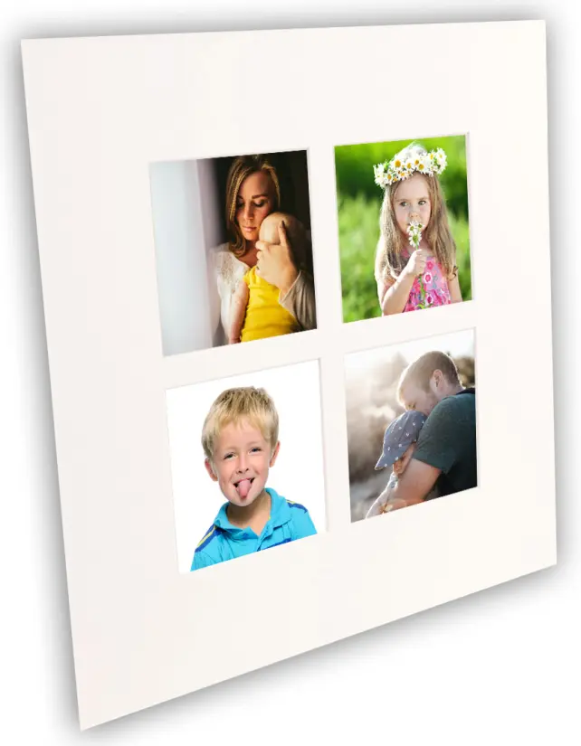Galleri 1 Mount White 60x60 cm - Collage 4 Pictures (24x24 cm)