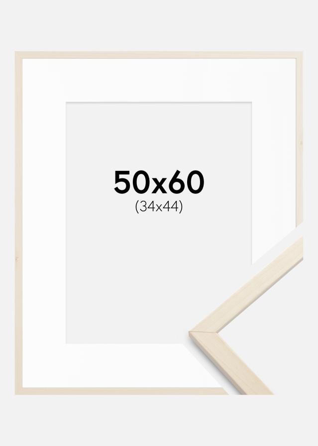 Ram med passepartou Frame Edsbyn Maple 50x60 cm - Picture Mount White 35x45 cm