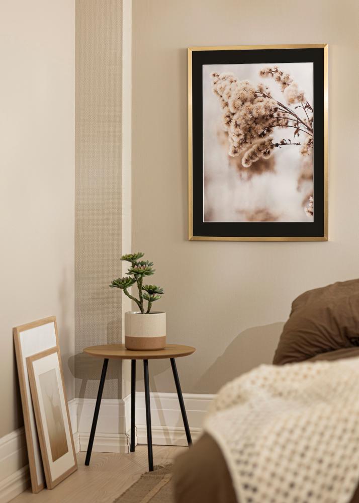 Ram med passepartou Frame Trendy Gold 20x30 cm - Picture Mount Black 10x20 cm