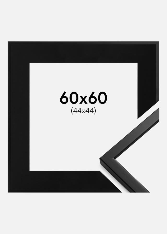 Ram med passepartou Frame Oslo Black 60x60 cm - Picture Mount Black 45x45 cm