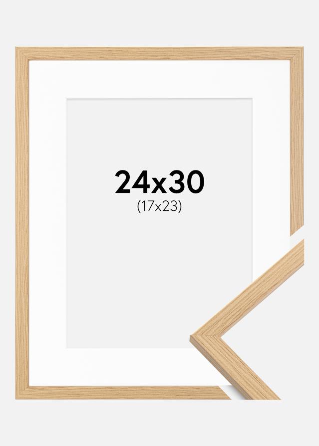 Ram med passepartou Frame Galant Oak 24x30 cm - Picture Mount White 18x24 cm