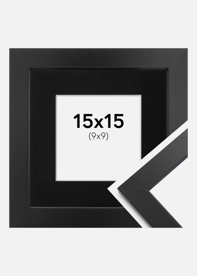 Ram med passepartou Frame Black Wood 15x15 cm - Picture Mount Black 10x10 cm