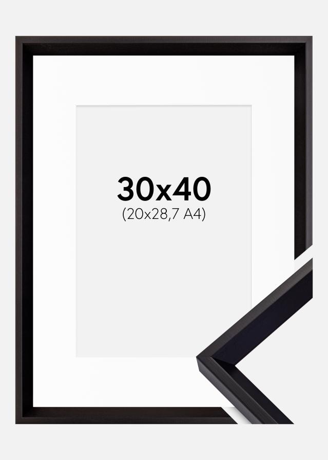Ram med passepartou Frame Globe Black 30x40 cm - Picture Mount White 21x29.7 cm