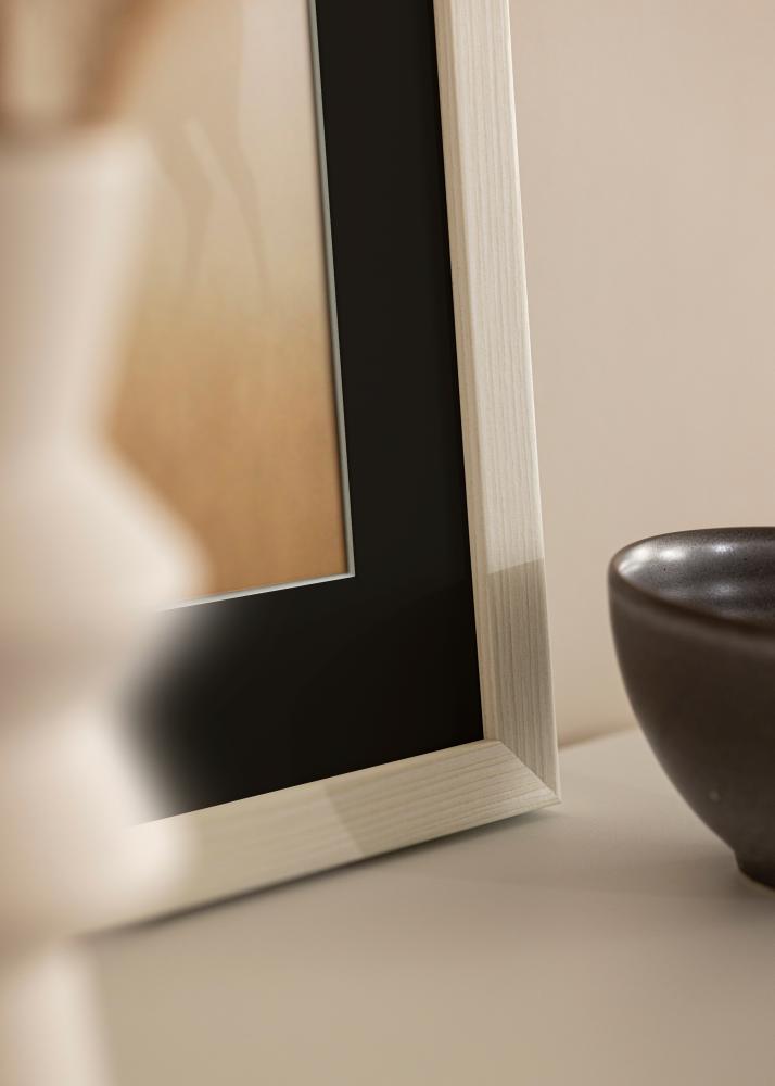 Ram med passepartou Frame Fiorito White 40x60 cm - Picture Mount Black 25x50 cm