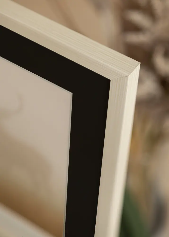 Ram med passepartou Frame Fiorito White 30x40 cm - Picture Mount Black 21x29.7 cm (A4)
