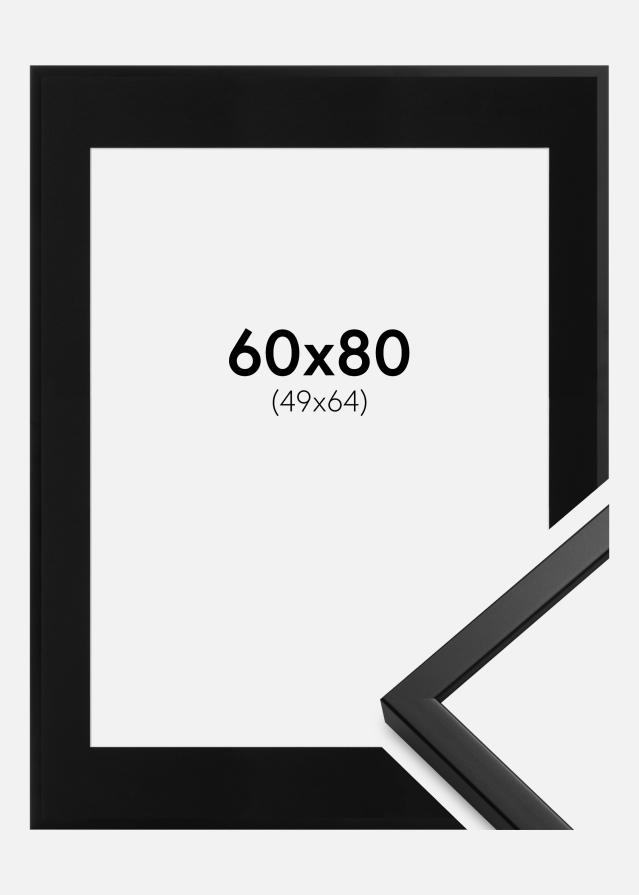 Ram med passepartou Frame Oslo Black 60x80 cm - Picture Mount Black 50x65 cm