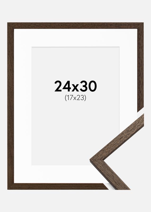 Ram med passepartou Frame Edsbyn Walnut 24x30 cm - Picture Mount White 18x24 cm