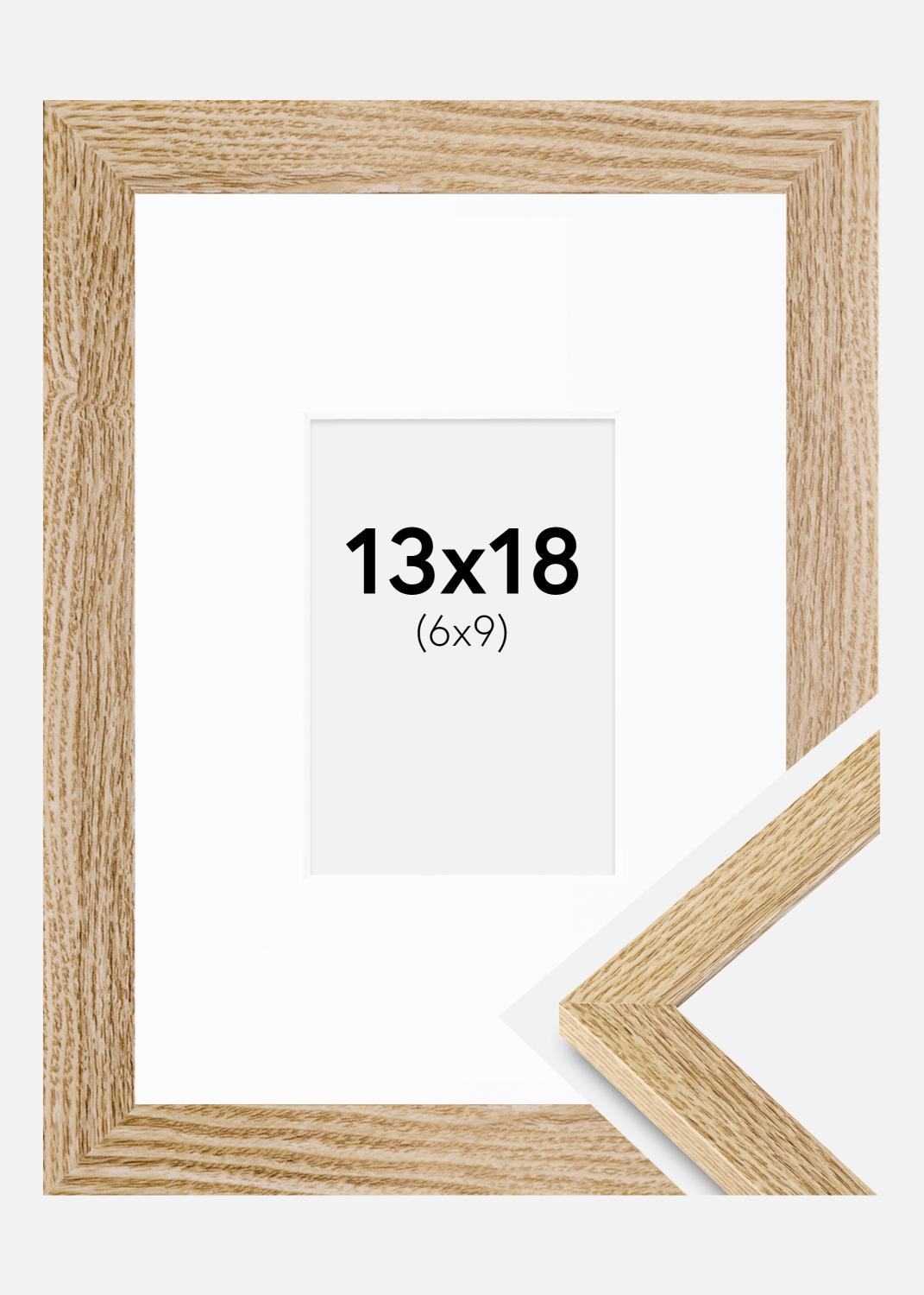 Product Image for Frame Selection Oak 13x18 cm - Picture Mount White 7x10 cm