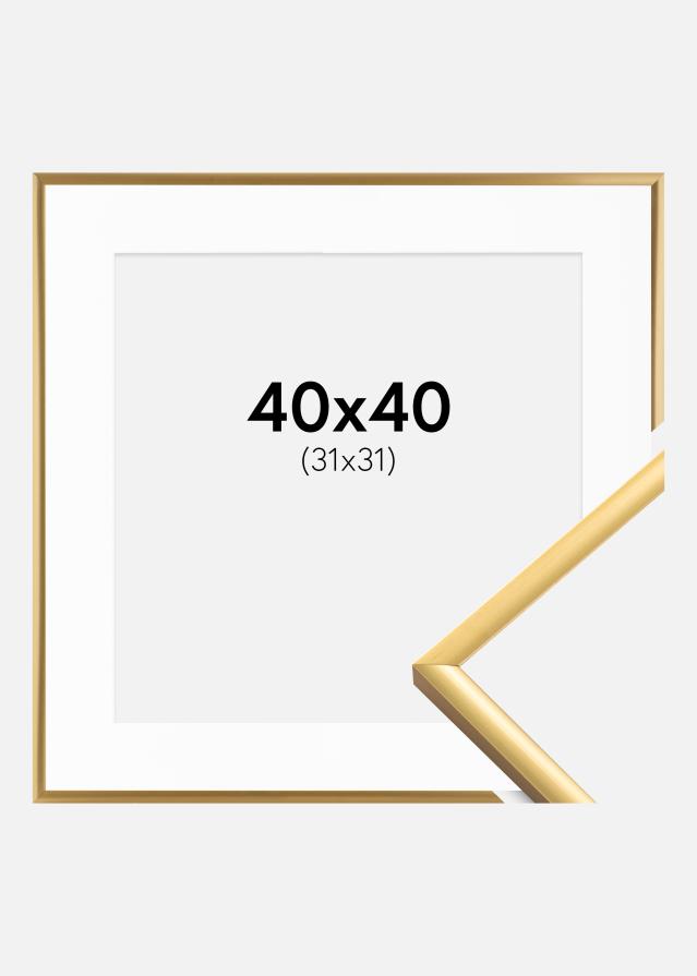 Ram med passepartou Frame New Lifestyle Shiny Gold 40x40 cm - Picture Mount White 32x32 cm