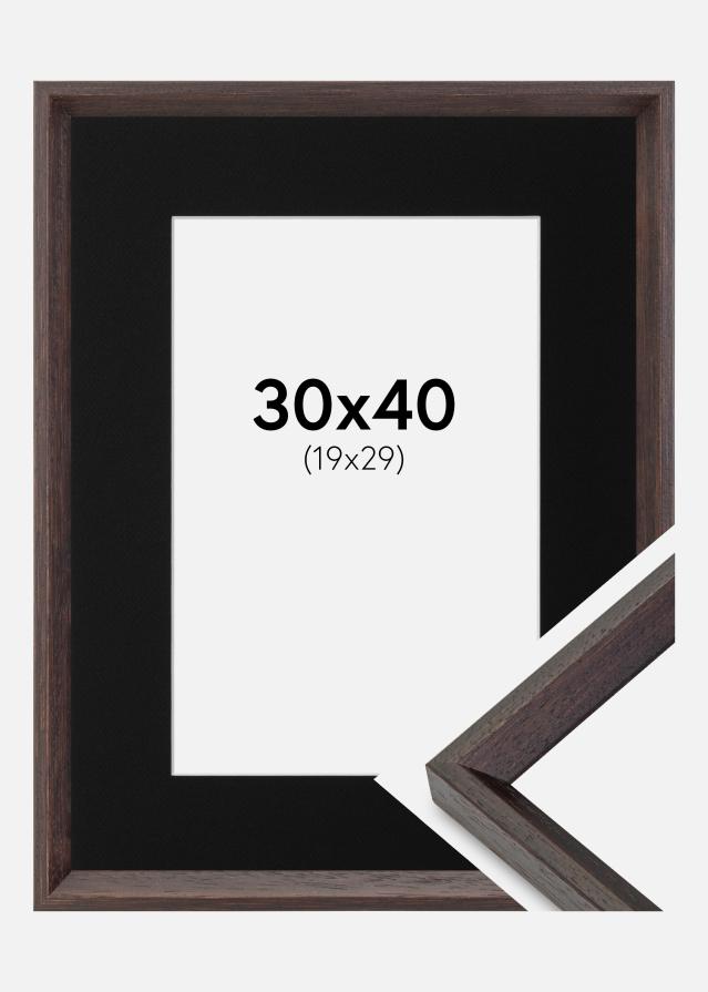 Ram med passepartou Frame Globe Espresso 30x40 cm - Picture Mount Black 20x30 cm