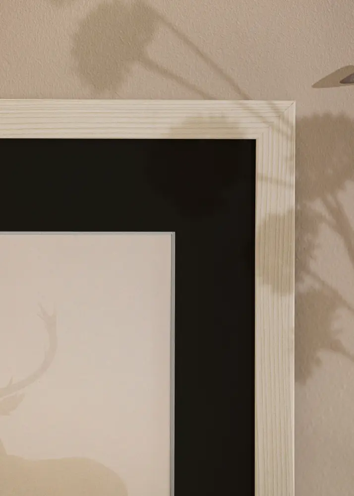 Ram med passepartou Frame Fiorito White 30x40 cm - Picture Mount Black 21x29.7 cm (A4)