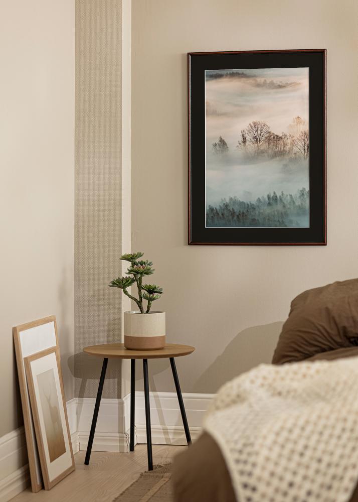 Ram med passepartou Frame Horndal Walnut 50x60 cm - Picture Mount Black 14x18 inches