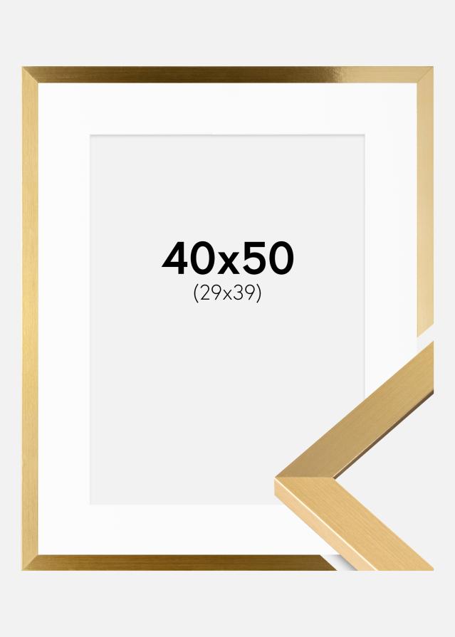 Ram med passepartou Frame Selection Gold 40x50 cm - Picture Mount White 30x40 cm