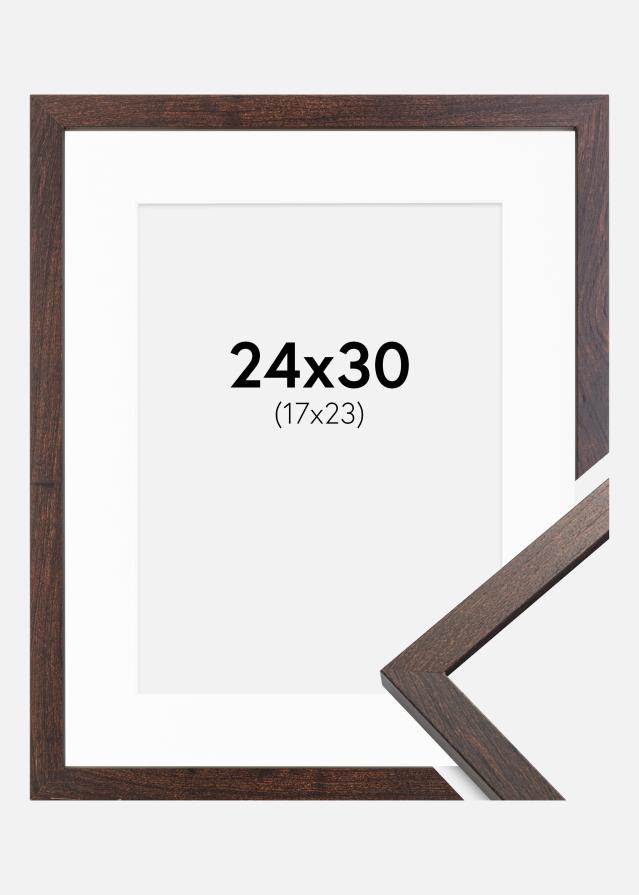 Ram med passepartou Frame Trendy Walnut 24x30 cm - Picture Mount White 18x24 cm