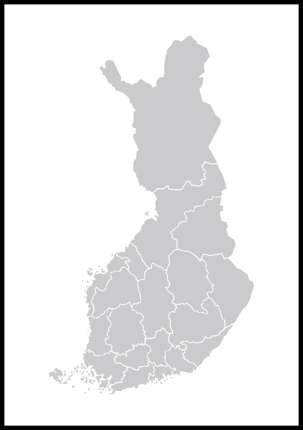 Product Image for Map - Finland - Grey Poster (21x29.7 cm (A4))