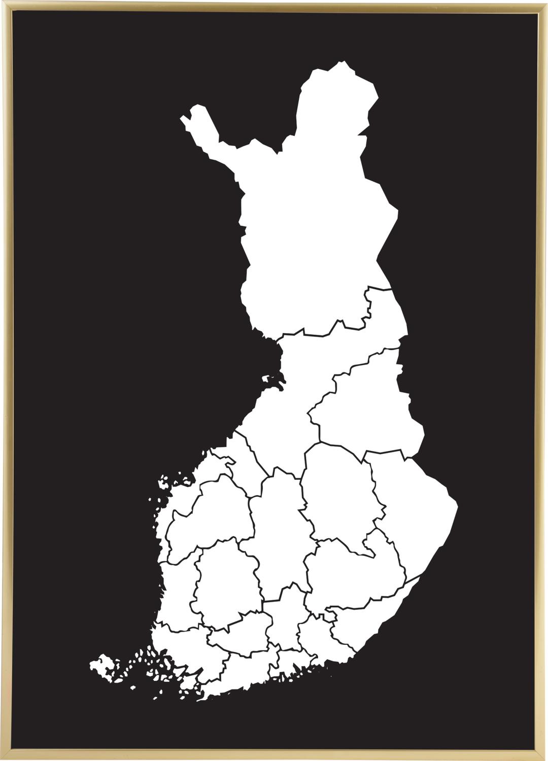 Product Image for Map - Finland - White Poster (21x29.7 cm (A4))