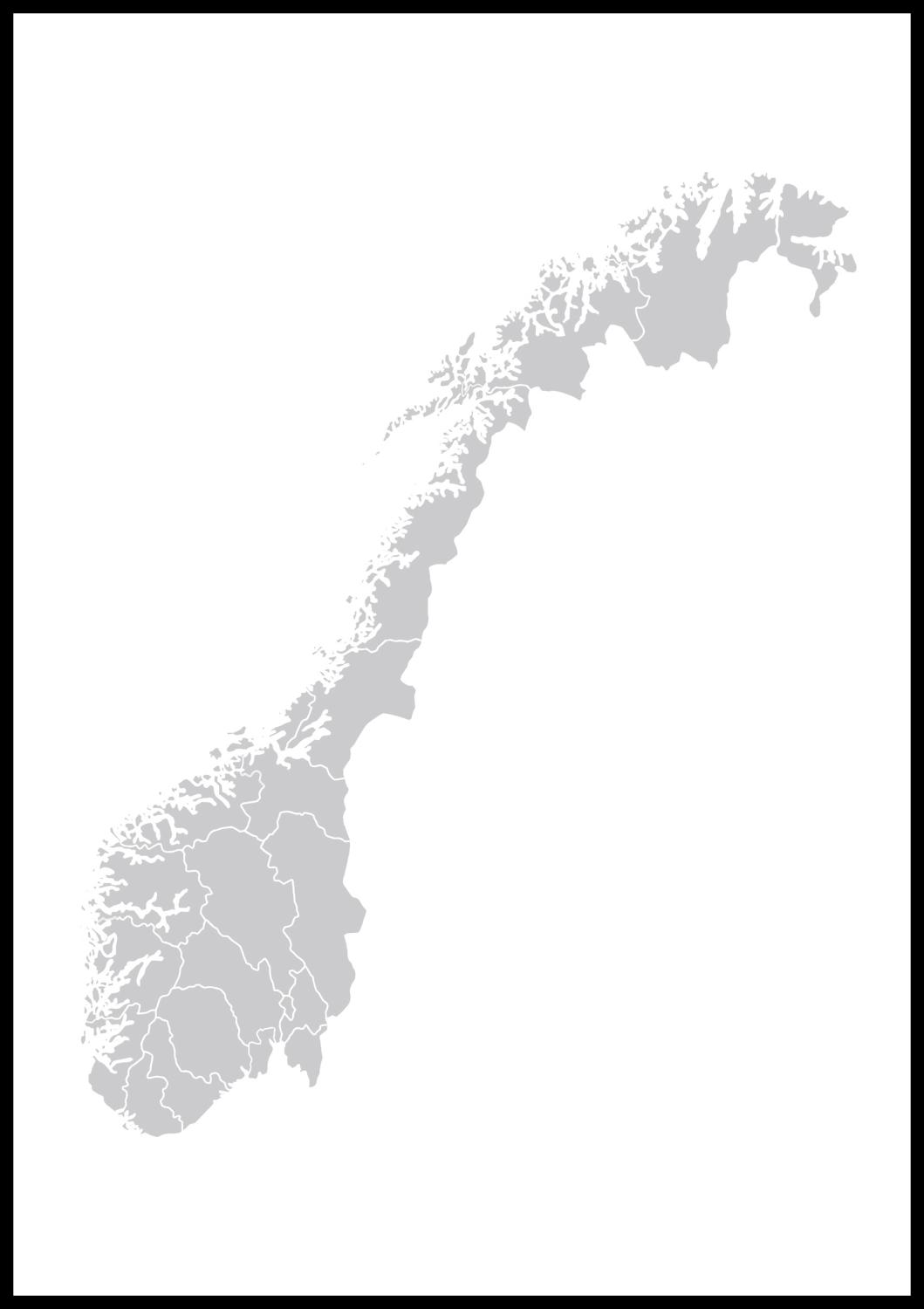 Product Image for Map - Norge - Grey Poster (21x29.7 cm (A4))