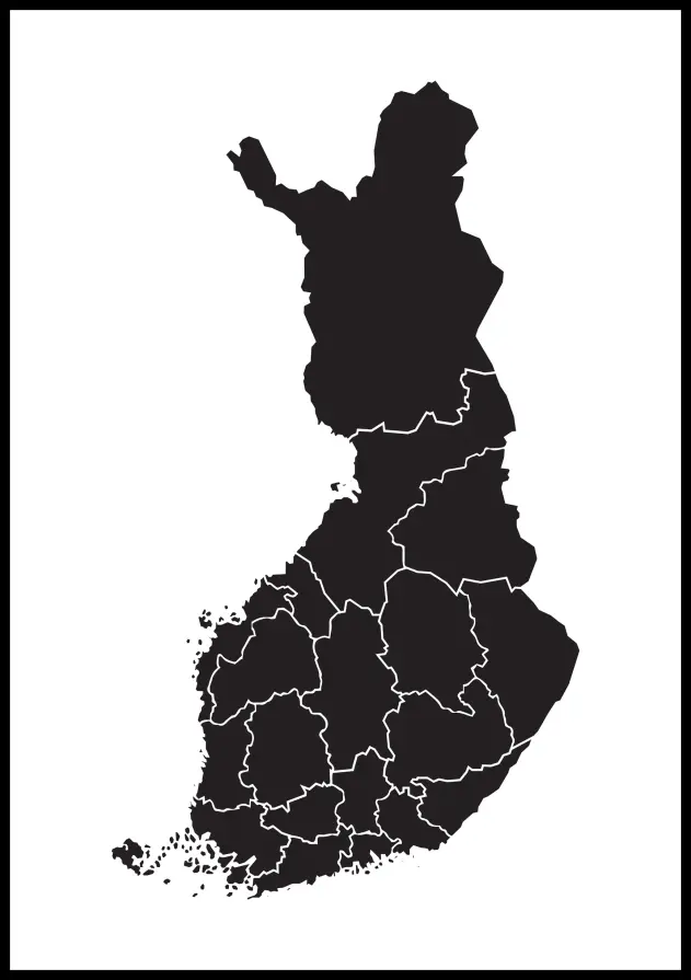 Bildverkstad Map - Finland - Black Poster