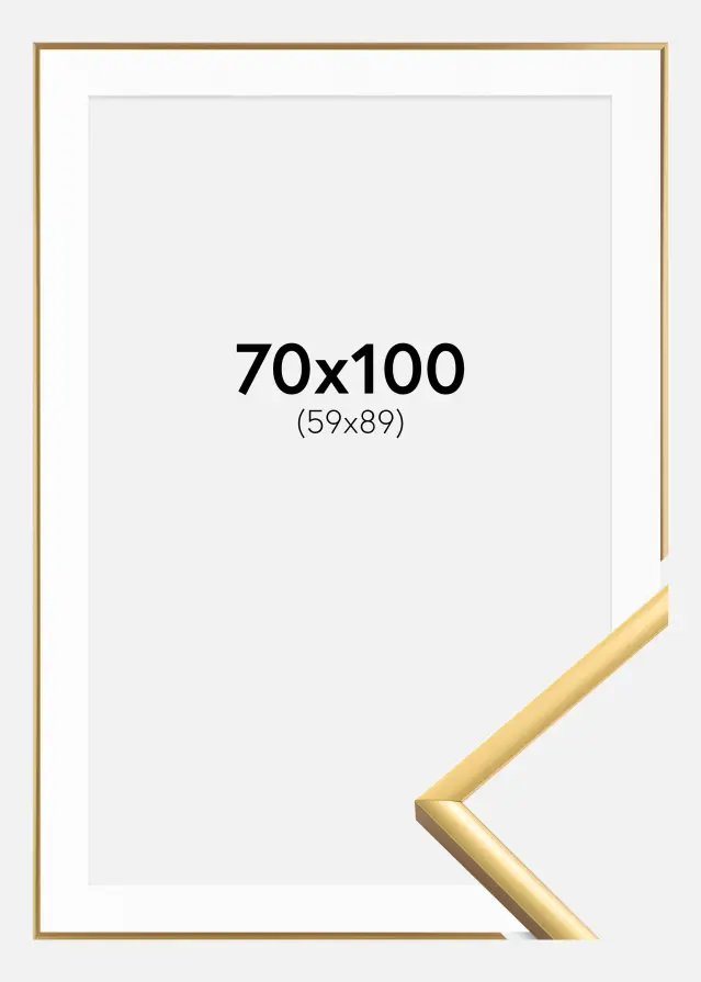 Ram med passepartou Frame New Lifestyle Shiny Gold 70x100 cm - Picture Mount White 60x90 cm