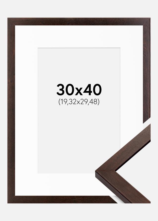 Ram med passepartou Frame Selection Walnut 30x40 cm - Picture Mount White 8x12 inches