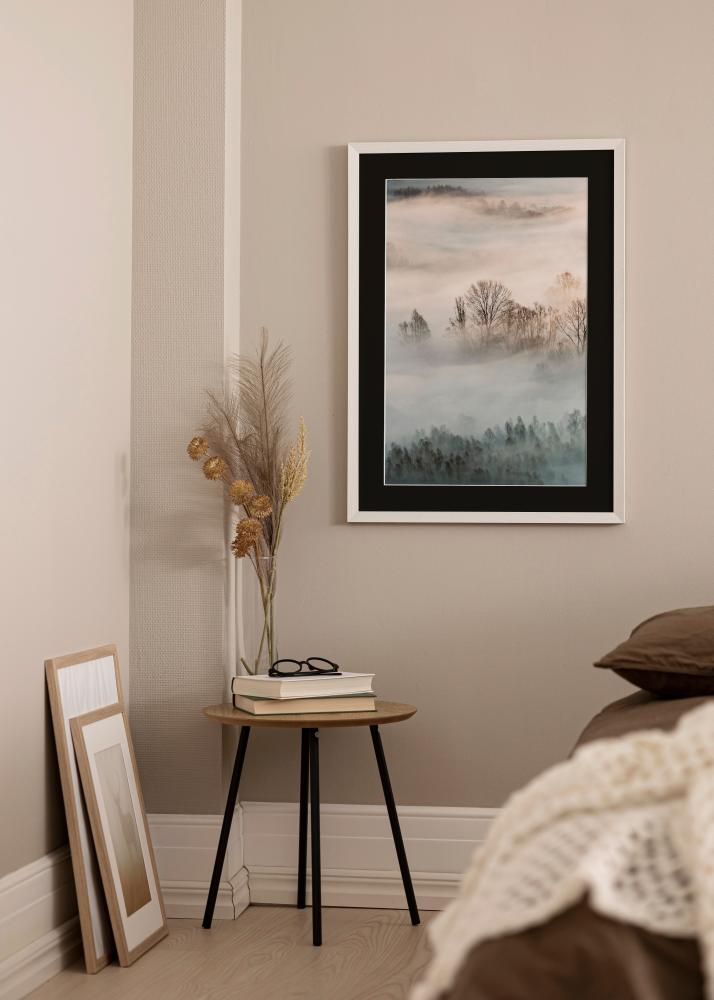 Ram med passepartou Frame Fiorito White 40x60 cm - Picture Mount Black 25x50 cm