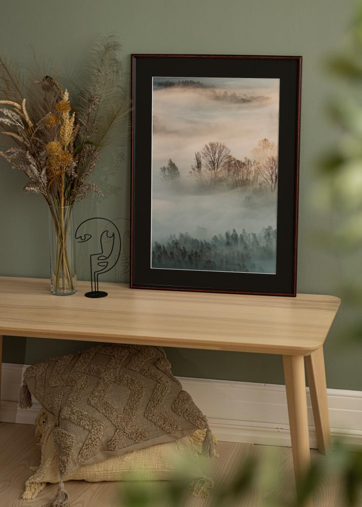 Ram med passepartou Frame Horndal Walnut 50x60 cm - Picture Mount Black 14x18 inches