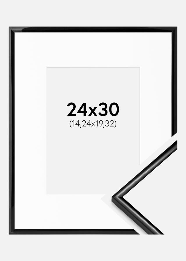 Ram med passepartou Frame Scandi Black 24x30 cm - Picture Mount White 6x8 inches
