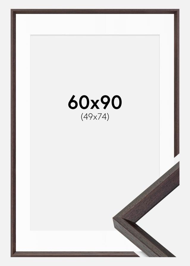 Ram med passepartou Frame Globe Espresso 60x90 cm - Picture Mount White 50x75 cm