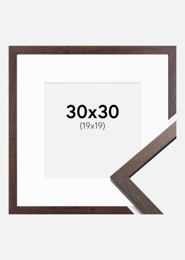 Ram med passepartou Frame Trendy Walnut 30x30 cm - Picture Mount White 20x20 cm