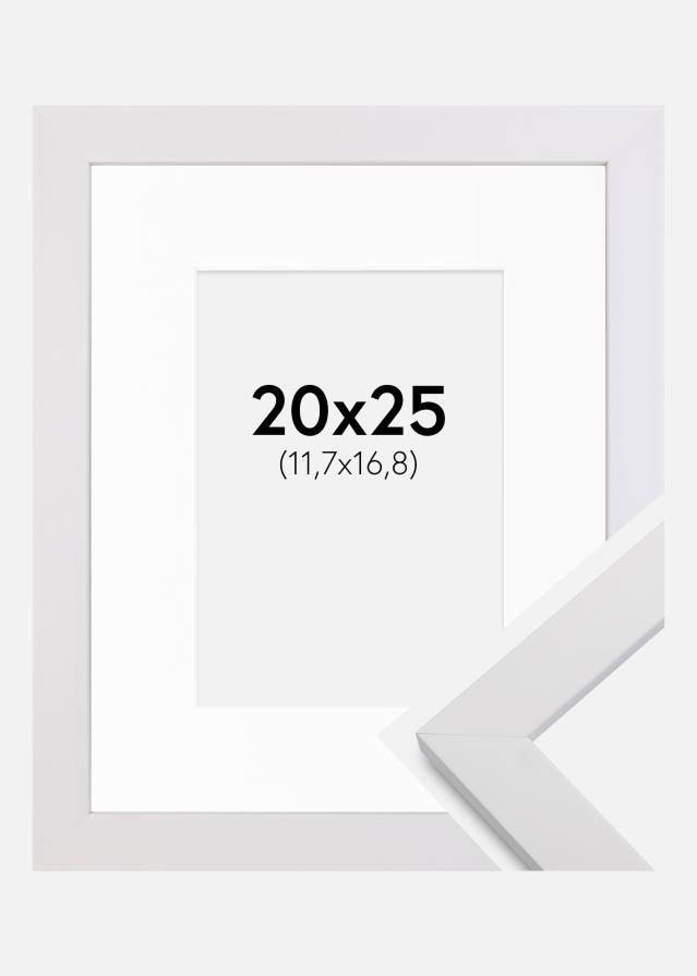 Ram med passepartou Frame White Wood 20x25 cm - Picture Mount White 5x7 inches