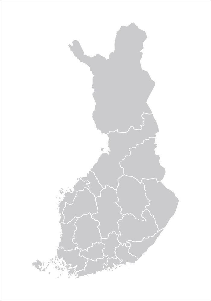 Bildverkstad Map - Finland - Grey Poster